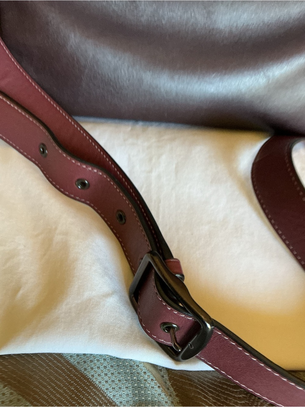 Coach Tate Carryall Two-Tone Brown and Burgundy Leather Crossbody - Picture 15 of 15